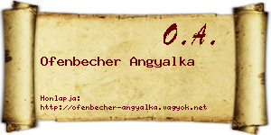 Ofenbecher Angyalka névjegykártya